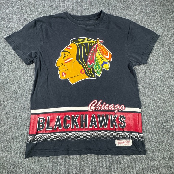 Mitchell & Ness Other - Chicago Blackhawks Mitchell Ness Mens M Black Red Vintage Hockey Graphic Tee